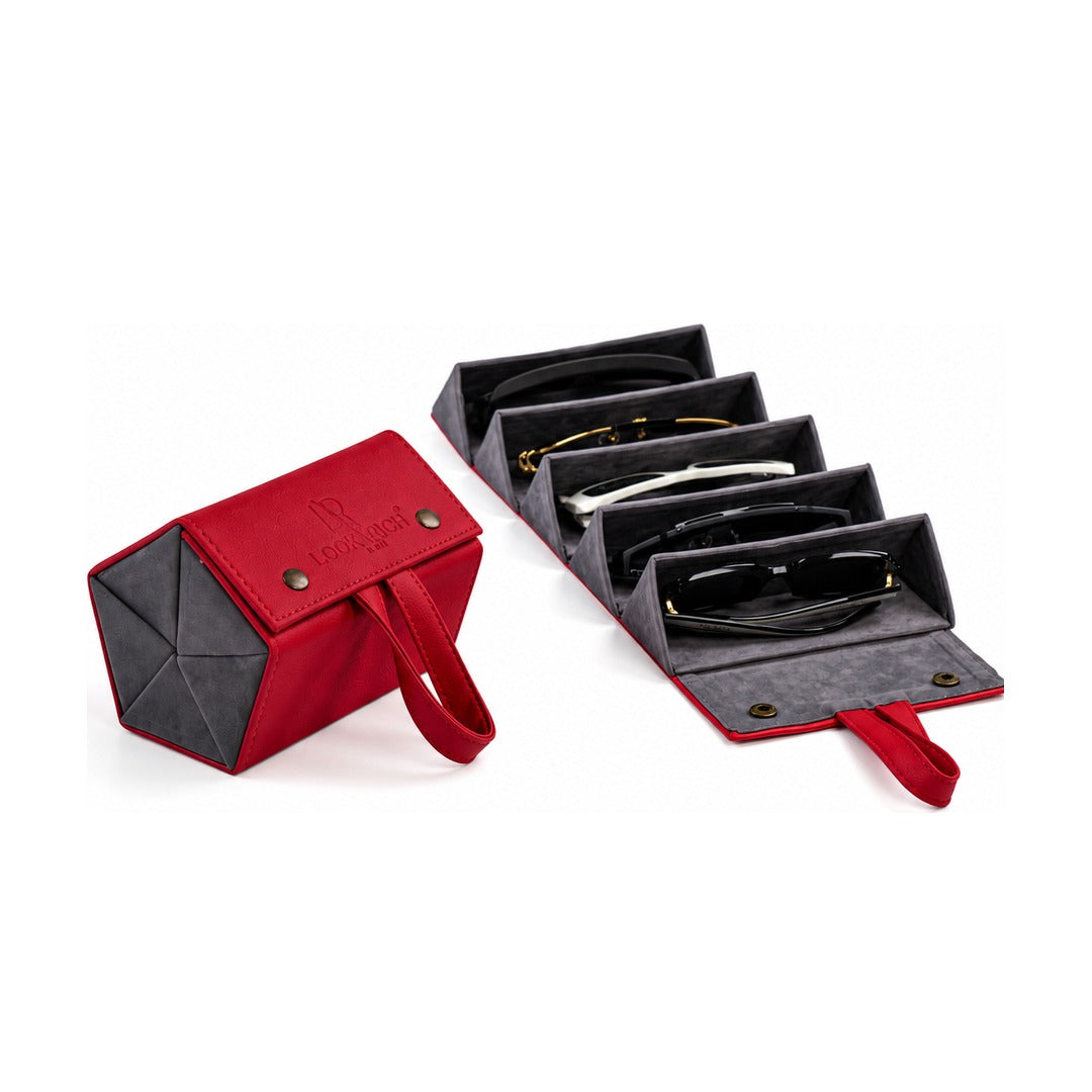 Ruby Red Edition 5'li Gözlük Organizatör - kapalı ve açık